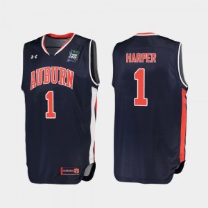 Men's Auburn Tigers 2019 Final-Four Navy Jared Harper #1 Replica Jersey 907886-745