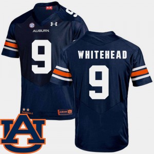 Men's Auburn Tigers College Football Navy Jermaine Whitehead #9 SEC Patch Replica Jersey 155978-857