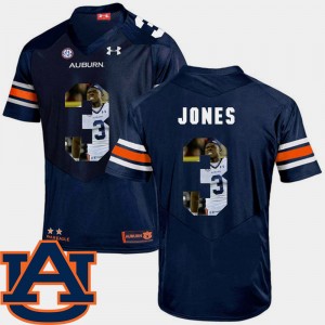 Men's Auburn Tigers Pictorial Fashion Navy Jonathan Jones #3 Football Jersey 757206-952