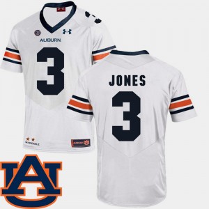 Men's Auburn Tigers College Football White Jonathan Jones #3 SEC Patch Replica Jersey 872990-190