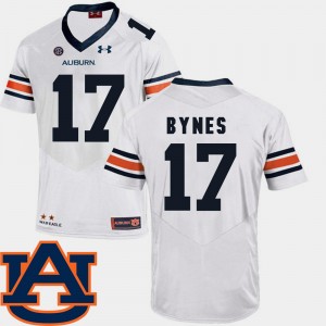 Men's Auburn Tigers College Football White Josh Bynes #17 SEC Patch Replica Jersey 320662-102
