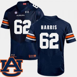 Men's Auburn Tigers College Football Navy Josh Harris #62 SEC Patch Replica Jersey 992012-135