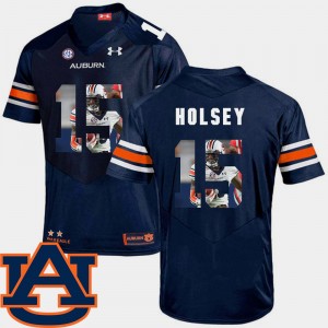 Men's Auburn Tigers Pictorial Fashion Navy Joshua Holsey #15 Football Jersey 130824-309