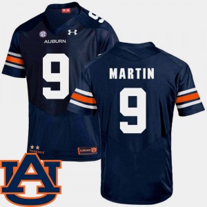 Men's Auburn Tigers College Football Navy Kam Martin #9 SEC Patch Replica Jersey 546069-502
