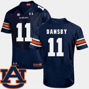 Men's Auburn Tigers College Football Navy Karlos Dansby #11 SEC Patch Replica Jersey 994230-197