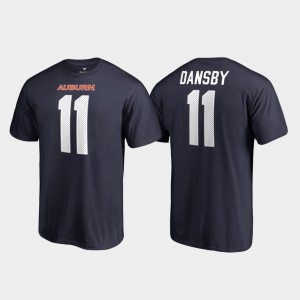 Men's Auburn Tigers College Legends Navy Karlos Dansby #11 Name & Number T-Shirt 363796-394