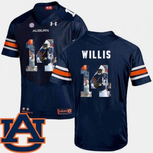 Men's Auburn Tigers Pictorial Fashion Navy Malik Willis #14 Football Jersey 449398-958