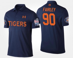Men's Auburn Tigers Bowl Game Navy Nick Fairley #90 Peach Bowl Name and Number Polo 830801-470
