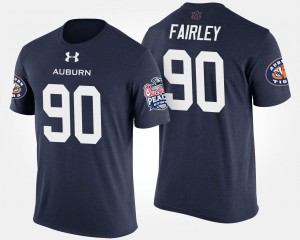 Men's Auburn Tigers Bowl Game Navy Nick Fairley #90 Peach Bowl T-Shirt 747939-319