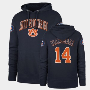 Men's Auburn Tigers Double Decker Navy Nick Marshall #14 Headline Hoodie 214319-780
