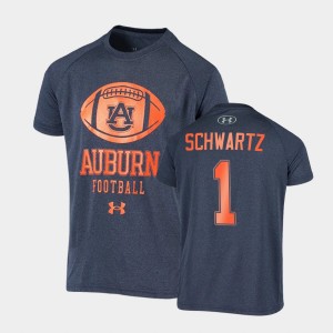 Men's Auburn Tigers Novelty Football Navy Anthony Schwartz #1 Raglan T-Shirt 348722-248