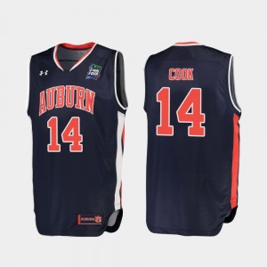 Men's Auburn Tigers 2019 Final-Four Navy Preston Cook #14 Replica Jersey 471069-184