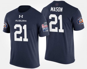 Men's Auburn Tigers Bowl Game Navy Tre Mason #21 Peach Bowl T-Shirt 307646-542