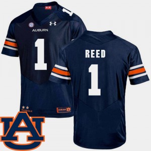 Men's Auburn Tigers College Football Navy Trovon Reed #1 SEC Patch Replica Jersey 274264-465