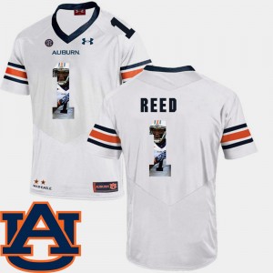 Men's Auburn Tigers Pictorial Fashion White Trovon Reed #1 Football Jersey 867125-924