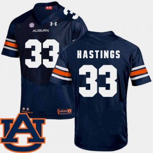 Men's Auburn Tigers College Football Navy Will Hastings #33 SEC Patch Replica Jersey 214441-470