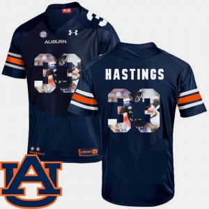 Men's Auburn Tigers Pictorial Fashion Navy Will Hastings #33 Football Jersey 929549-732