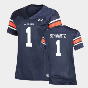 Women's Auburn Tigers Replica Navy Anthony Schwartz #1 Under Armour Football Jersey 892743-409