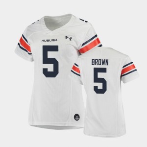 Women's Auburn Tigers Replica White Derrick Brown #5 Football Jersey 156979-536