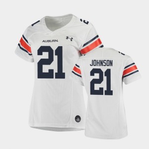 Women's Auburn Tigers Replica White Kerryon Johnson #21 Football Jersey 203016-990