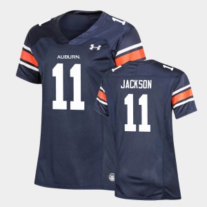 Women's Auburn Tigers Replica Navy Shedrick Jackson #11 Under Armour Football Jersey 982645-229