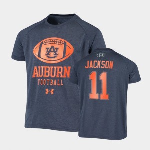 Youth Auburn Tigers Novelty Football Navy Shedrick Jackson #11 Raglan T-Shirt 202973-228